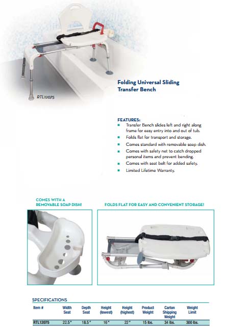 Folding Universal Sliding Transfer Bench